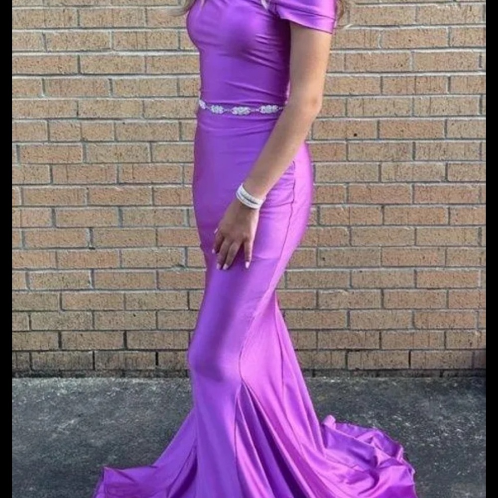 Chic Off-Shoulder Purple Prom Dress